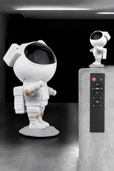 Çocuklara Özel Projeksiyon Astronot Lamba Speaker Sevimli - Resim 3