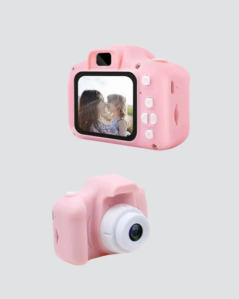 Pembe Mini 1080p HD Çocuk Kamera – 8MP Video KaydıTF Kart Destekli ürün görseli 1
