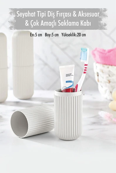 Beyaz Seyahat Tipi Diş Fırçası & Aksesuar Kutusu & Çok Amaçlı Saklama Kabı ürün görseli 1