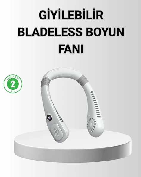 Giyilebilir Boyun Fanı 360° Dairesel Rüzgar ve 5 Kademeli Hız Ayarlı ürün görseli 1