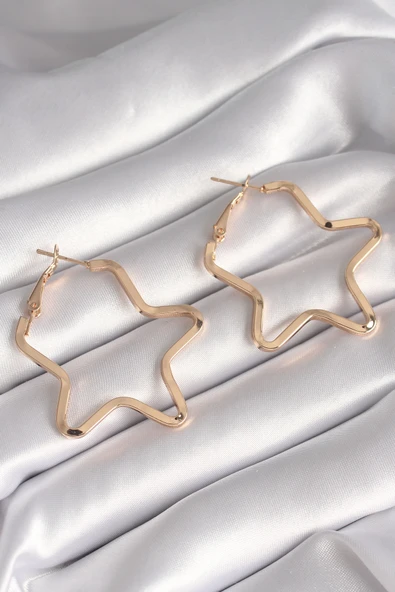 Pirinç Gold Renk Yıldız Model Kadın Küpe ürün görseli 1