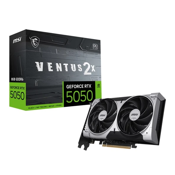 MSI GEFORCE RTX5050 8G VENTUS 2X OC 8GB GDDR6 128BIT 1XHDMI 3XDP EKRAN KARTI ürün görseli 1