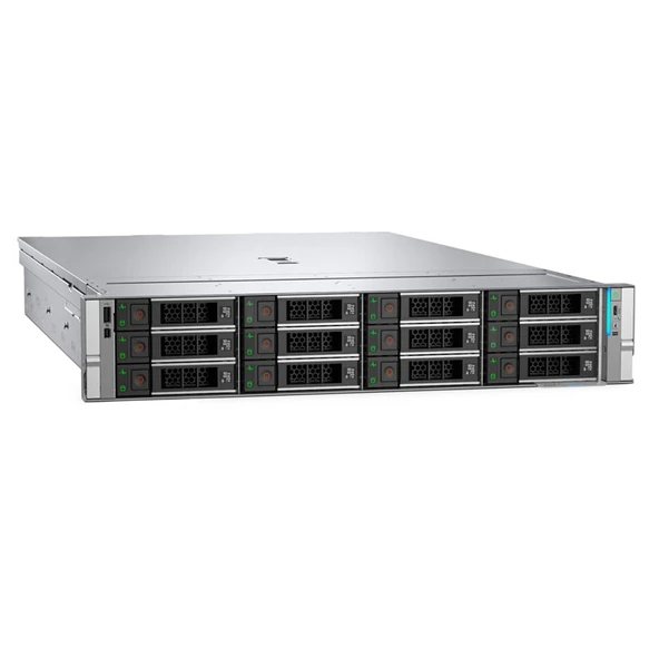 DELL POWEREDGE EMEA_PER570_SPL2 2U 1X XEON 6511P 12X3.5" 2X960GB SSD1X32GB 2X1100W 3 YIL YERİNDE GARANTİ ürün görseli 1