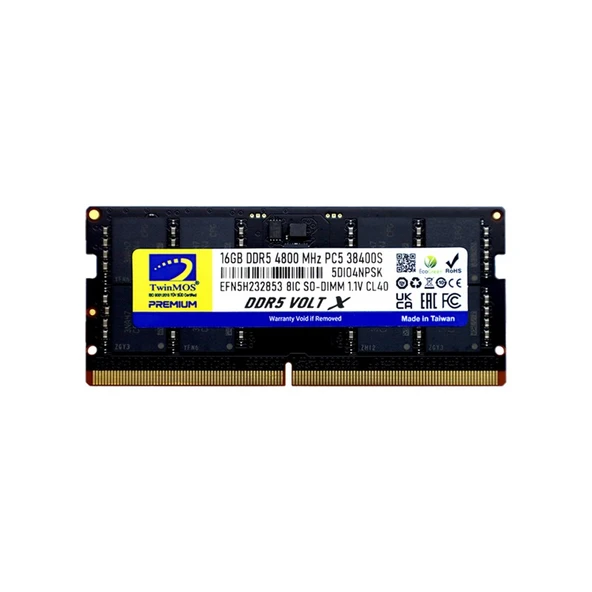 16 GB DDR5 4800MHZ TWINMOS NB TMD516GB4800S40 ürün görseli 1