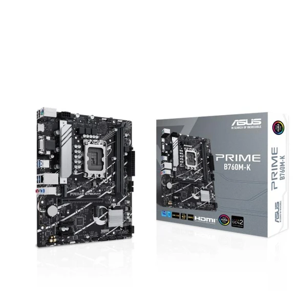 ASUS PRIME B760M-K DDR5 8000MHZ 1XVGA 1XHDMI 2XM.2 USB 3.2 MATX 1700P (12. / 13. VE 14. NESİL İŞLEMCİ UYUMLU) ürün görseli 1