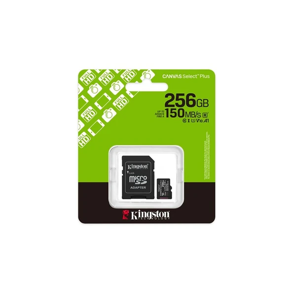 256 GB KINGSTON CANVAS SELECT PLUS MICRO SD CARD CL10 SDCS3/256GB ürün görseli 1