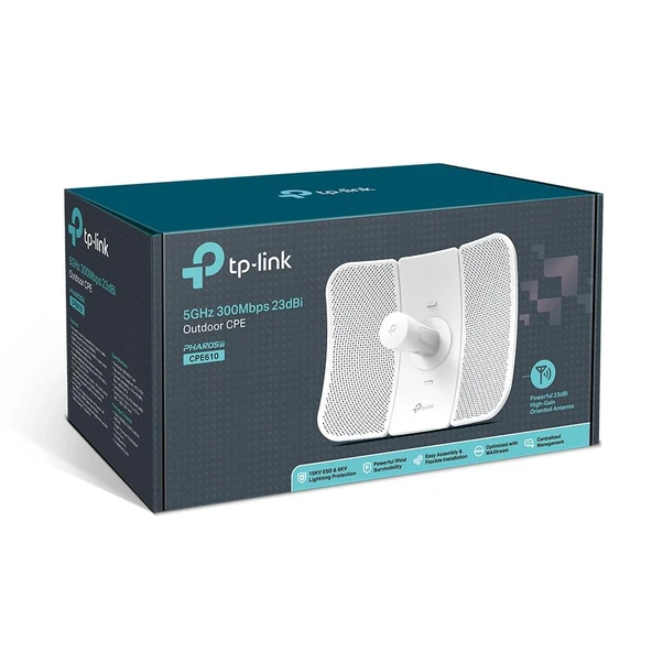 TP-LINK CPE610 5GHZ 300MBPS 23DBI 30KM PTP/PTMP DIŞ ORTAM ACCESS POINT ürün görseli 1