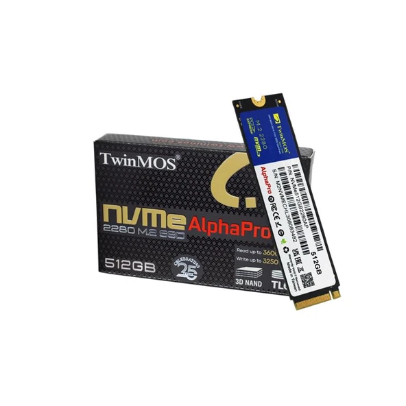 512 GB TWINMOS M.2 PCIE NVME 3600/3250 NVMe512GB2280AP ürün görseli 1