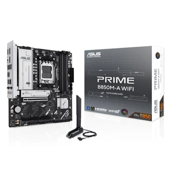 ASUS PRIME B850M-A WIFI DDR5 8000MT/S 1XHDMI 2XDP 3XM.2 USB3.2 MATX AM5 (AMD AM5 9000/8000/7000 SERİLERİ İLE UYUMLU) ürün görseli 1