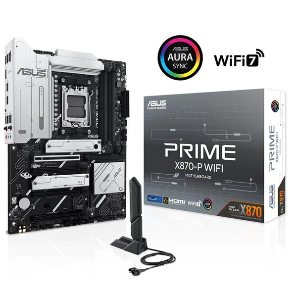 ASUS PRIME X870-P WIFI DDR5 8000MHZ 1XHDMI 2XUSB4 4XM.2 ATX AM5 (AMD AM5 9000/8000/7000 SERİLERİ İLE UYUMLU) ürün görseli 1
