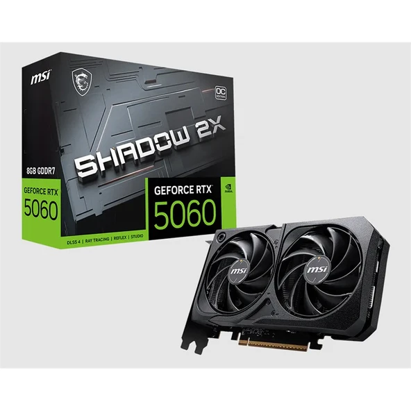 MSI GEFORCE RTX5060 8G SHADOW 2X OC MAX 8GB GDDR7 128BIT 1XHDMI 3XDP EKRAN KARTI ürün görseli 1