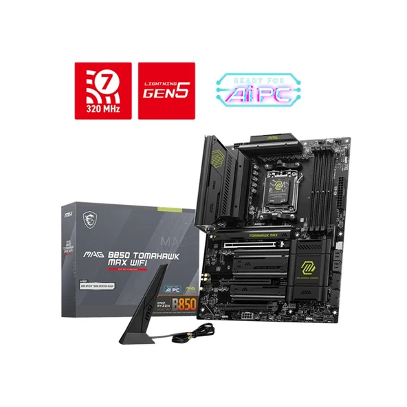 MSI MAG B850 TOMAHAWK WIFI DDR5 8200MHZ 1XHDMI 4XM.2 ATX AM5 (AMD AM5 9000/8000/7000 SERİLERİ İLE UYUMLU) ürün görseli 1