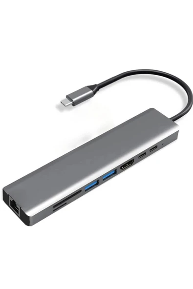 Type-c To Hdtv Multifunction Adapter 8 Port Kablo ürün görseli 1