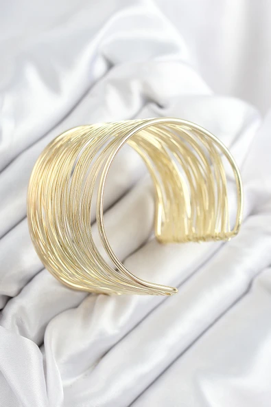 Pirinç Tel Sarma Model Gold Renk Kadın Bileklilk -1492 ürün görseli 1