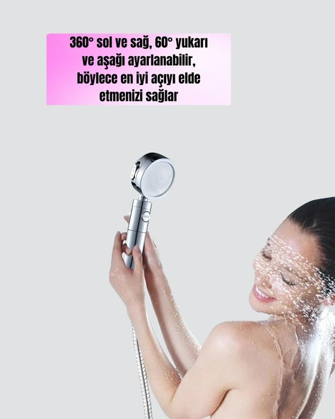 Masaj ve Yağmur Modlu Su Tasarruflu Duş Başlığı - Resim 4