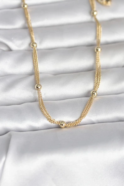 CM 14K Gold Renk Topçuk Model 60 cm Kadın Kolye ürün görseli 1