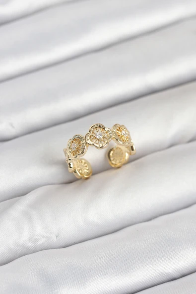 Pirinç Gold Renk Yonca Model Kadın Yüzük ürün görseli 1