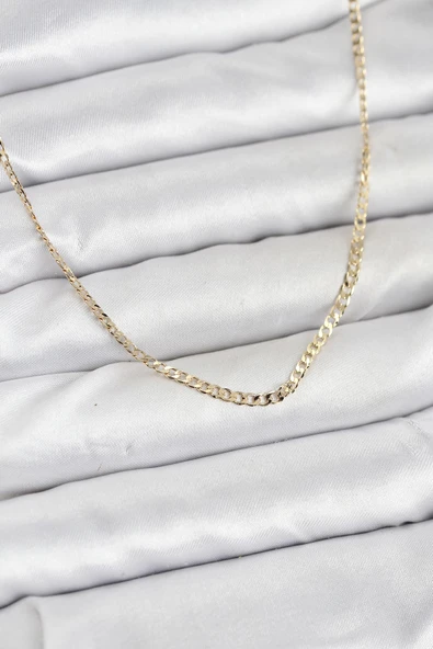CM 14K Gold Renk Pirinç Zincir Model Kadın Kolye ürün görseli 1