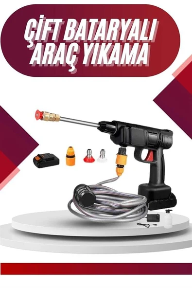 Oto Araba Yıkama Şarjlı Ve Yüksek Basınçlı Oto Yıkama Ve Sulama Tabancası ürün görseli 1