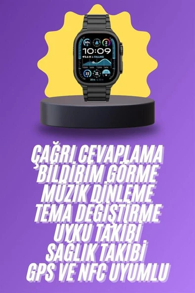 Ultra 3 Kordonlu Amoled Ekran Akıllı Saat Çok Fonksiyonlu Uyku ve Sağlık Takibi ürün görseli 1