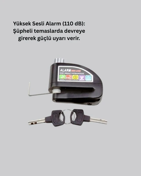Ekonomik Alarm Disk Kilidi Motosiklet Scooter Bisiklet Güvenlik ürün görseli 1