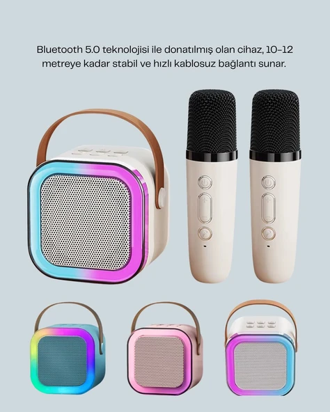 Taşınabilir Bluetooth Karaoke Hoparlör – 2400 mAh Batarya ürün görseli 1