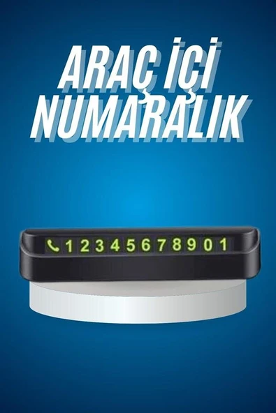 Araç İçi Numaratör Numaralık Oto Cam Kartı Fosforlu Numaratör ürün görseli 1