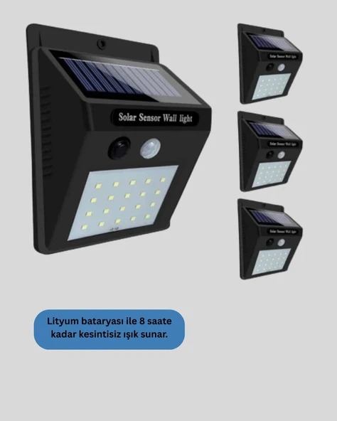 Hareket Algılamalı Solar LED Güvenlik Lambası - Resim 4