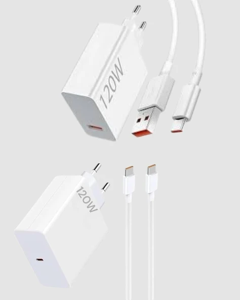 120W Type-C Hızlı Şarj Adaptörü – Akıllı Koruma ve Turbo Güç Desteği ürün görseli 1