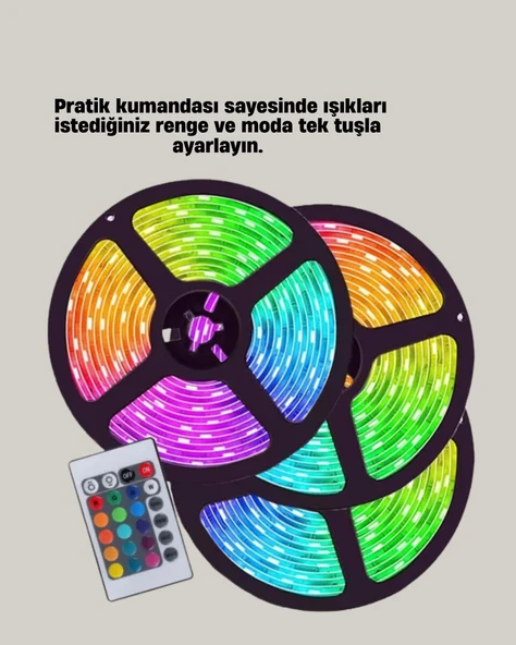 Uzaktan Kumandalı RGB Smart Şerit LED Işık Esnek ve Taşınabilir Dekorasyon ürün görseli 1