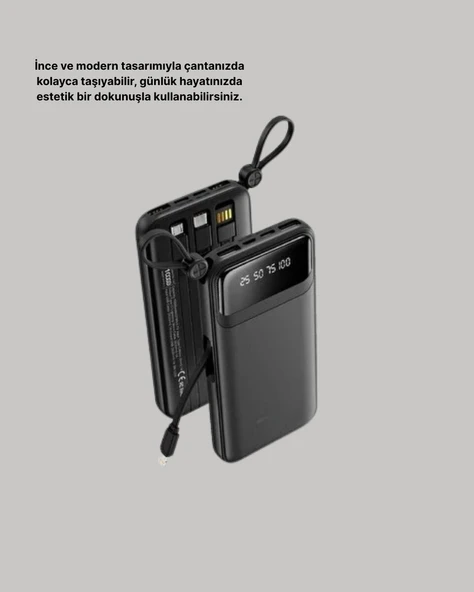 Taşınabilir 20.000 mAh Hızlı Şarj Powerbank 4 Çıkışlı ürün görseli 1
