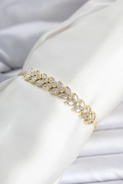 Pirinç Gold Renk Başak Model Su Yolu Kadın Bileklik ürün görseli 1