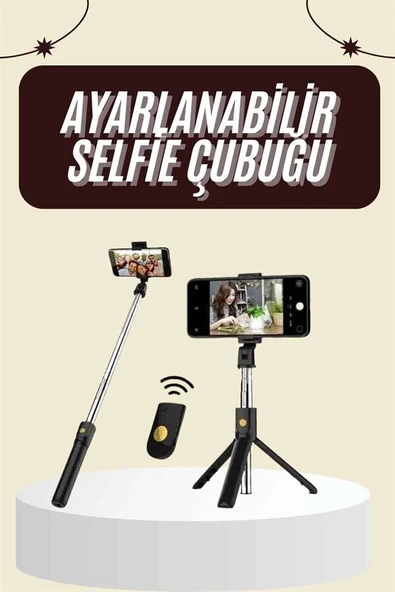 Cep Telefonu Tripod Standı Manyetik Selfie Sopa Bluetooth Uzaktan Kumandalı ürün görseli 1