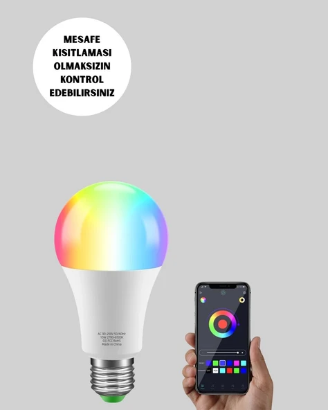 9 Watt Beyaz Işık ve Renk Ayarlı Akıllı LED Ampul ürün görseli 1