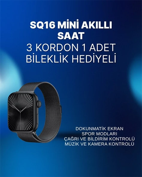Mini Series 10 Akıllı Saat | 3 Kordon + Bileklik Hediyeli Tüm Telefonlarla Uyumlu ürün görseli 1