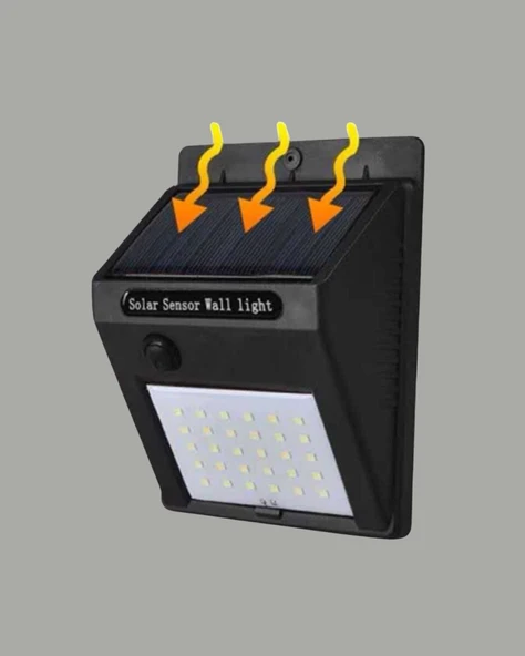 Sensörlü 20 LED Solar Duvar Lambası 3 Metre Algılama Mesafesi - Resim 5