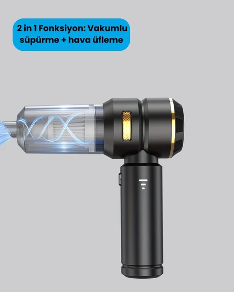 HEPA Filtreli Sessiz Çalışan Kablosuz Şarjlı Mini Süpürge ürün görseli 1