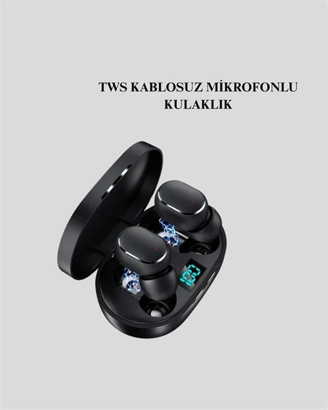 Bluetooth Kulaklık TWS Yüksek Ses Kaliteli Kesintisiz Dijital Göstergeli Kulaklık ürün görseli 1