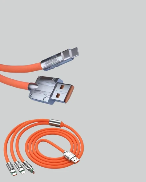 Çoklu Cihaz Dostu 120 W Hızlı Şarj Kablosu – Tek Kablo ile Her Cihaz Elinizin Altında ürün görseli 1