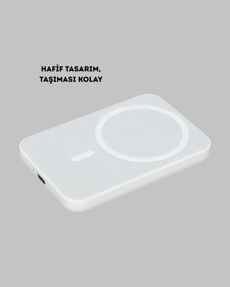 5000mAh Manyetik Powerbank – iPhone Serisi İçin Taşınabilir Kablosuz Şarj Cihazı ürün görseli 1