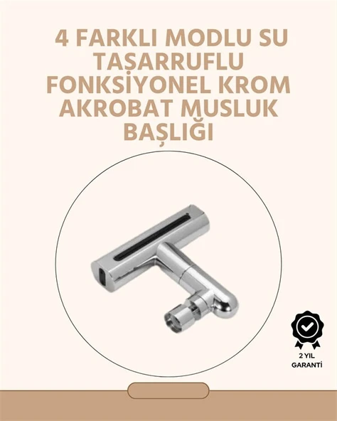 360° Dönüşlü Su Akışı Başlığı | 4'ü 1 Arada Kullanım - Resim 2