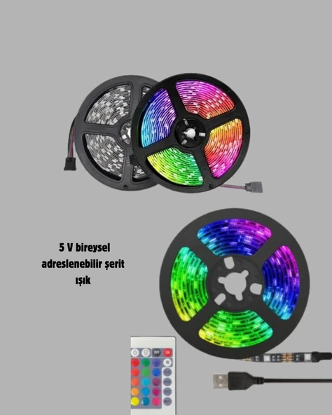 RGB Smart Şerit LED – TV Arkası ve Dekoratif Alanlar İçin Işık Şeridi ürün görseli 1