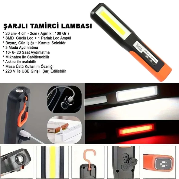 Şarjlı Tamirci Lambası  Wt-297 ürün görseli 1