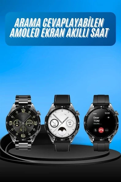 Amoled Ekran 3 Kordonlu Akıllı Saat 5.0 Bluetooth Bağlantılı Android ve İOS Uyumlu ürün görseli 1