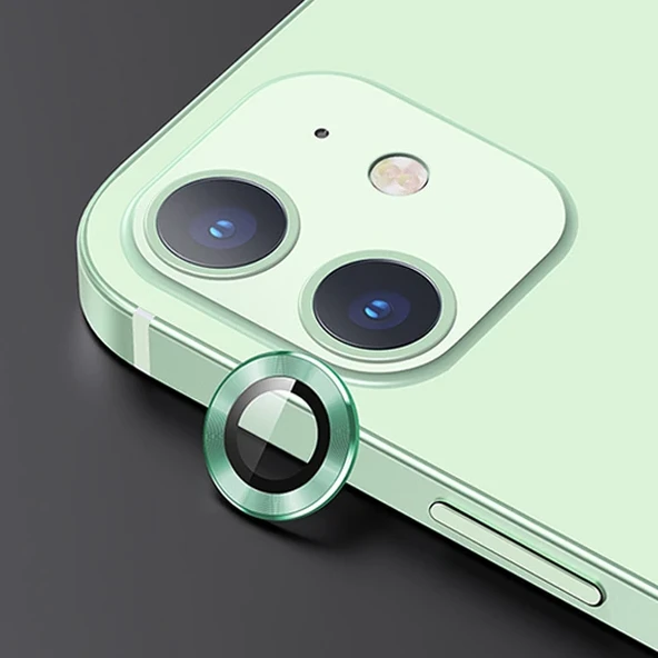 USAMS İPhone 12 - 12 Mini 3D Metal Çerçeveli Kamera Lens Koruyucu-1852 ürün görseli 1