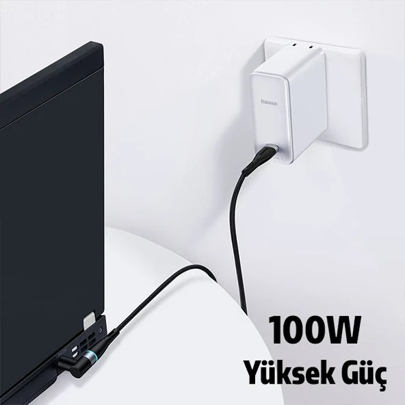 Baseus Zinc Manyetik Type-C to DC Round (79x55mm) Lenovo Laptop Şarj Kablosu 100W 2m-1852 ürün görseli 1