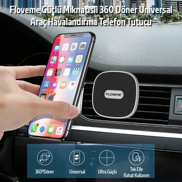 Floveme Güçlü Mıknatıslı 360 Döner Universal Araç Havalandırma Telefon Tutucu-1852 ürün görseli 1