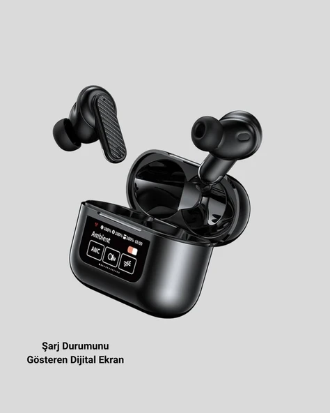 Bluetooth 5.3 ANC Kablosuz Kulaklık – Dokunmatik Kontrol Dijital Ekran ve Uzun Pil Ömrü ürün görseli 1