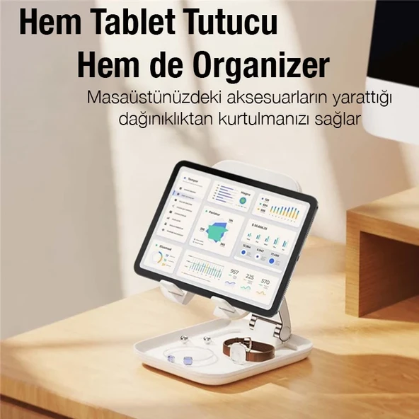 Baseus Seashell Ayarlanabilir Yükseklik Katlanabilir Tablet Standı-1852 - Resim 5