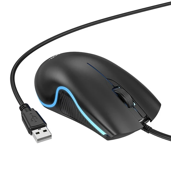 HOCO GM19 RGB LED Işıklı Gamer Oyuncu Kablolu Optik Mouse-1852 ürün görseli 1